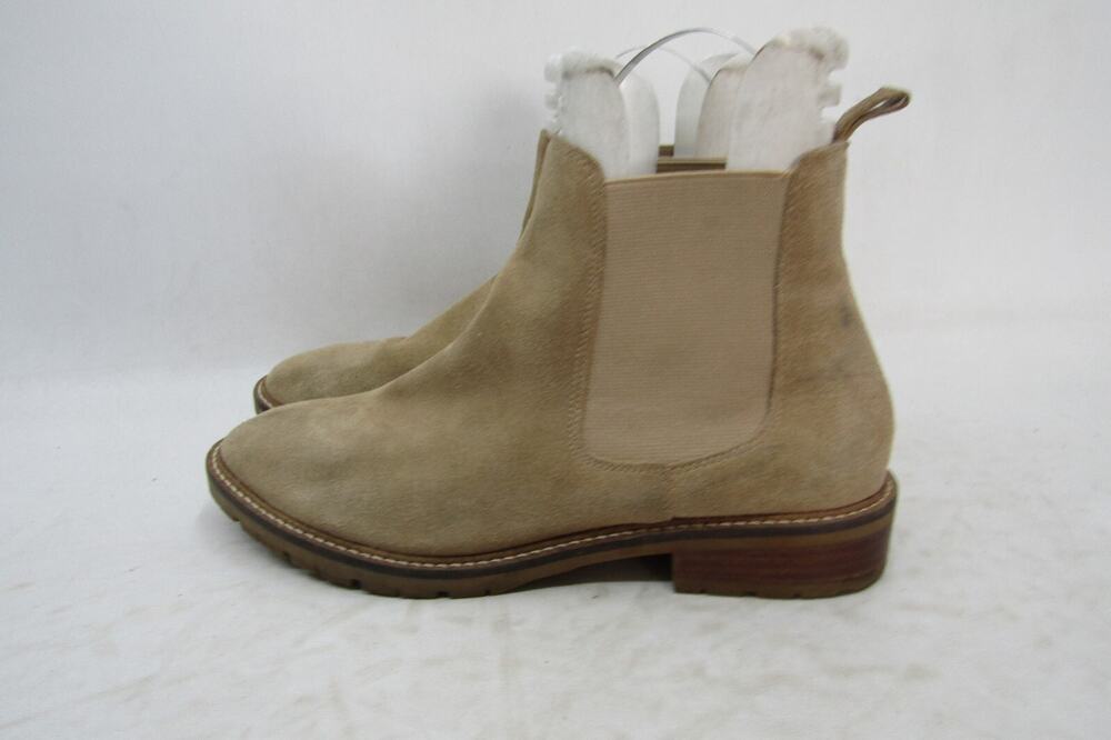 Steve Madden Womens Sz 10 M Beige Suede Chelsea Ankle Fashion Boots